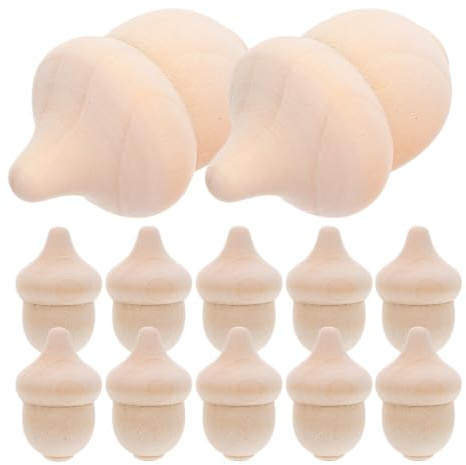 Kleiner Holzeichel 30 Stück Holz zum Bemalen für Kinder Weihnachten Party | Selbstgemacht Holzspielzeug, Kreative Dekoration, Glatte Kanten, Khakifarbene Form, für Bastelprojekte und Alltag