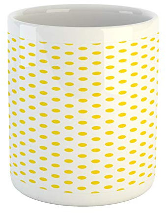 Large-Capacity Mug Yellow and White Stylish Customised Mug 330ML for Café,Home,Bathroom,Souvenir