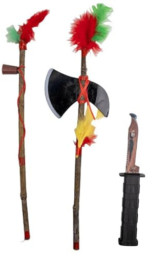 Indianer-Set 3-teilig, Tomahawk, Pfeife, Messer