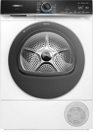 Siemens WQ46B2D41 iQ700, Wärmepumpentrockner 9 kg, Extrem Leise, varioSpeed, Halbe Beladung, Knitterschutz, autoDry, über Home Connect mit Waschmaschine verbinden, Selbstreinigung, Weiß