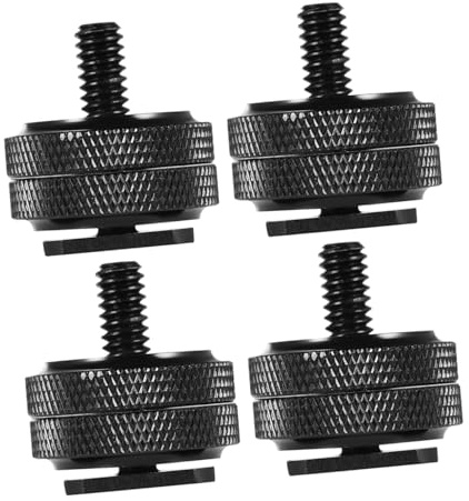 BESPORTBLE 4 Stück Doppelschrauben Kamera Hot Shoe Adapter Stativ Schraubadapter für DSLR Kamera Rig Zubehör mit Breiter Kompatibilität und Einfacher Montage