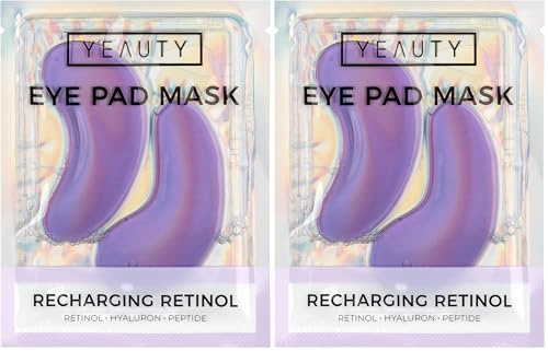 YEAUTY RECHARGING RETINOL EYE PADS - superweiche Augenpads mit Anti-Aging-Serum - reduziert feine Linien und Fältchen -glättet die Haut der Augenpartie - intensive Feuchtigkeit - 25 Stück