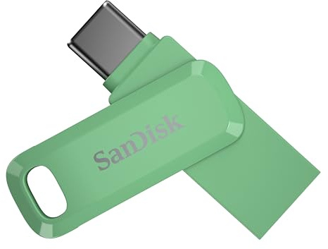 SANDISK SDDDC3-2T00-G46AG Ultra Dual Drive Go für USB-Typ-C-Geräte – kompatibel mit Laptops und Tablets – bis zu 400 MB/s – USB 3.2 Gen 1, SANDISK App kompatibel – Absinthe Green