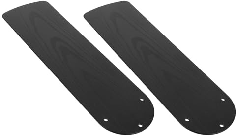 Gatuida 2pcs 20 Black Plastic Ceiling Fan Blades Replacement with Wood Grain Finish for Indoor and Outdoor Use, Weatherproof Summer Fan Blades Accessories for Home and Office