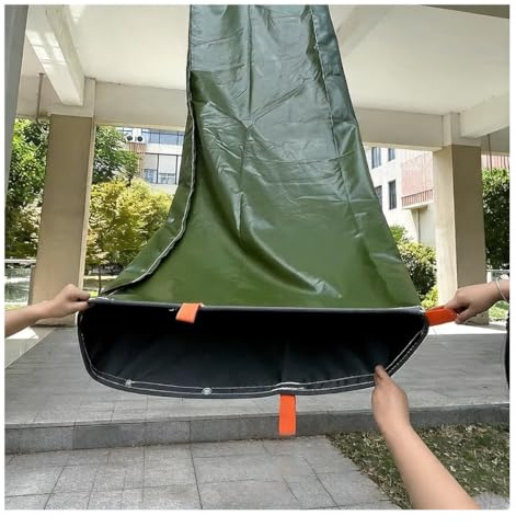 0.7mm Dicke, Robuste, Faltbare Bauschutt Schutt Rutsche Wasserdicht Zylindrische Segeltuchschacht für Warentransport in Lagern, Tragfähigkeit:44/50.0 kg (Grün 1, l 12.8M/42Ft)