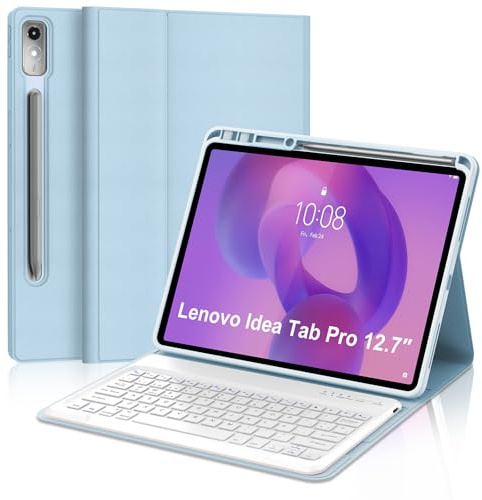 Tiiomioon Funda Teclado para Lenovo Idea Tab Pro 12.7 2025- Negro | Teclado Bluetooth Español Ñ para Lenovo Idea Tab Pro 12.7 2025, Funda para Lenovo Idea Tab Pro 12.7 con Teclado Inalámbrico