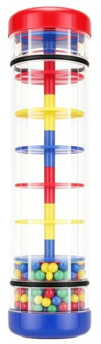 YIERM Rain Stick Premium Sensory Plastic Toys with Soothing Sounds Rassel Baby Rainmaker Musical Toy Rain Shaker Rattle Auditory Instrument for Hand Grip Developmental,20cm