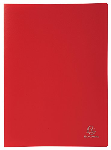 Exacompta 8535E Premium Sichtmappe aus blickdichten Kunststoff DIN A4 mit 30 Klarsichthüllen, 60 Sichten, perfekt für die Schule und das Büro Aktenhülle, Prospekthülle, rot