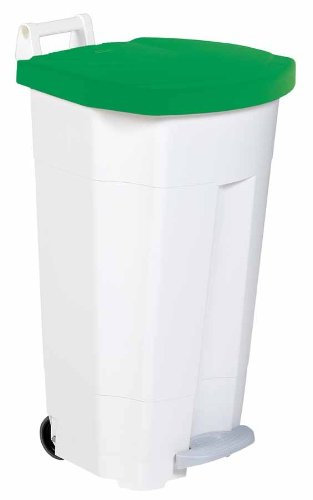 Rossignol Poubelle 90L mobile a pedale, Couleur:Vert