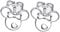 Kaguyo 925 sterling silver hollow Mickey Mouse earrings .for women girls .(s1480) (Silver)