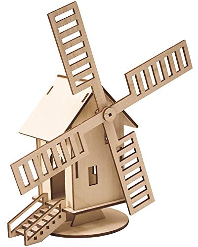 matches21 HOME & HOBBY Windmühle DIY Holz Bastelset für Kinder ab 8 Jahren 3D Steckbausatz