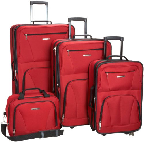 Lot de 4 Bagages à roulettes Rockland, Red (Rouge) - F32-RED