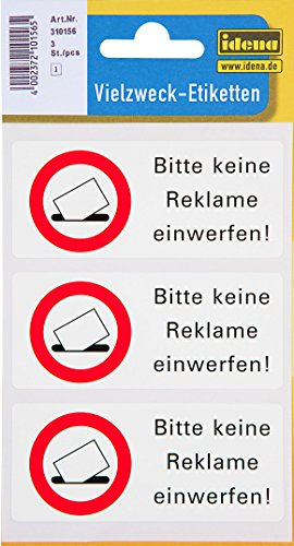 Idena 310156 Hinweis-Etiketten, 1 Bogen, keine Werbung