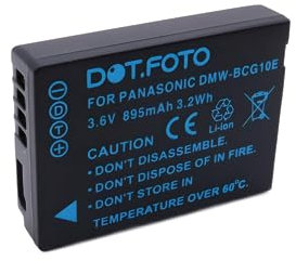 Dot.Foto DMW-BCG10, DMW-BCG10E Premium 3.6v / 895mAh Batteria Ricaricabile per Panasonic Lumix DMC-TZ6 TZ7 TZ8 TZ9 TZ10 TZ20 TZ30 TZ35 TZ65