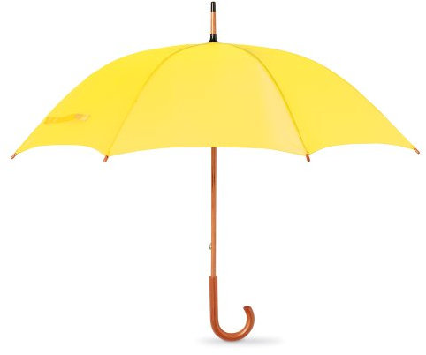 eBuyGB Wooden Crook Handle Large Umbrella Classic Manual Opening Rainproof for Men and Women Umbrella Windproof Strong - Yellow 41.5 Inch / 105cm Span 90cm Length