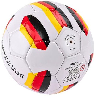 DEMA Mini Fußball LIL KICK 14 cm Größe 1 - Fußball, Ball, Kunstleder - robust, griffig, leicht - ideal für Kinder, Training, Freizeit, Deutschland-Design