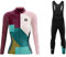 UGLY FROG Damen Radtrikot Set Fahrrad Trikot Langarm + Radhose mit Sitzpolster Fahrradbekleidung MTB Sportanzug Fleecefutter