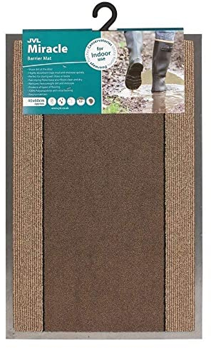 JVL Miracle Brown with Beige Stripes Barrier Mat, 40 x 60 cm