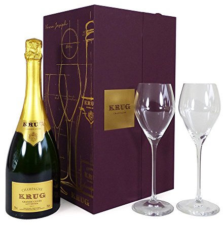 Krug Grande Cuvee Champagne Set con due bicchieri