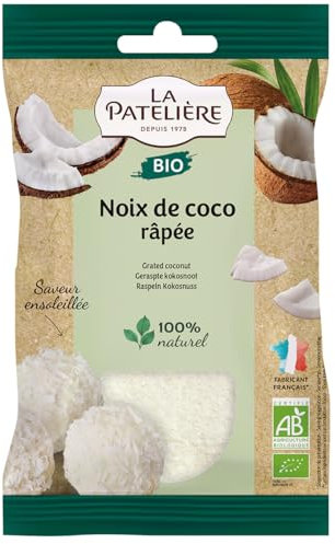 LA PATELIERE Noix de Coco Râpée Bio 125 g, Lot de 5 (625 g)