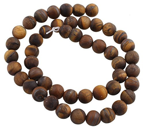 Perlin Tigerauge Edelstein Perlen 8mm und 6mm Matt Schmuckstein Kugel Halbedelstein Edelsteine Frosted Gemstone Beads (Tigerauge, 6mm)