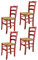 t m c s Tommychairs - 4er Set Stühle Venezia für Küche und Esszimmer, Robuste Struktur aus Buchenholz in Anilinfarbe Rot und Sitzfläche aus Stroh