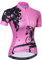Maillot de cyclisme respirant à manches courtes avec poches pour femme Motif floral, rose, Taille M