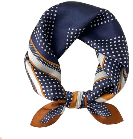 ANDANTINO Sciarpa quadrata in 100% pura seta di gelso, 53,3 x 53,3 cm, traspirante, leggera, con stampa digitale - multicolore - M