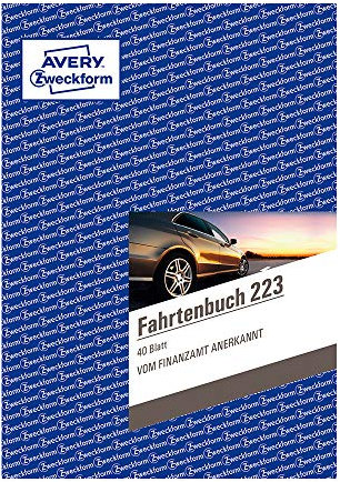 Avery Zweckform 223 Fahrtenbuch - A5, weiß (40 Blatt | PKW | DIN A5, 1 Stück)