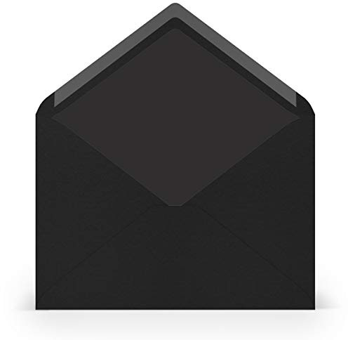 PAPERADO 25 Briefumschläge DIN C5 Schwarz gerippt - 100 g/m² Kuvert Ohne Fenster 15,7 x 22,5 cm - Umschläge mit Nassklebung spitzer Klappe