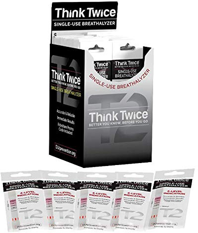 Think Twice Single-Use Breathalyzer (30 Count (Pack of 1))