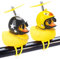 wonuu Gummiente Auto-Ornamente, 2 Stück, gelbe Ente, Armaturenbrett-Dekorationen, Quetschente, Fahrradhörner mit Propellerhelm (Huhn & schwarzer Hut, weißer Stern)