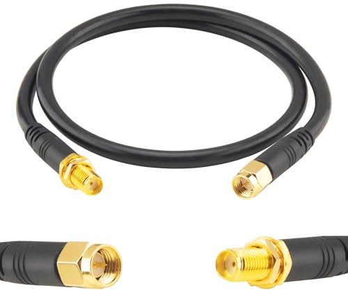 Boobrie SMA hembra a SMA macho 50CM RG58/U WiFi Cable de antena SMA macho a hembra 50ohms SMA macho hembra cable de extensión para 2G 3G 4G LTE Router LAN inalámbrico GPS de baja pérdida (no para TV)