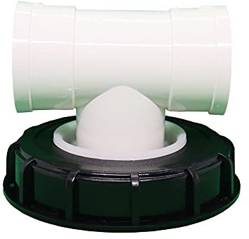 IBC - Filtro per coperchio in nylon, lavabile con coperchio, per serbatoio dell'acqua piovana, 1000 litri, DN 75, colore: nero