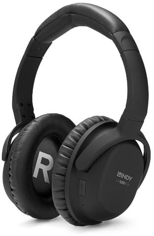 LINDY 73201 LH500XW - Kabelloser Kopfhörer mit Active Noise Cancelling Schwarz On Ear