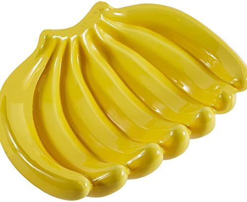 Unibos Ceramic Banana Serving Dish Fruit Bowl Holder Stand Decorative Plate Yellow