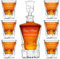 Maverton 950 ml Whiskey Karaffe + 6er Whiskygläser Set mit Gravur - Whisky Dekanter - luxuriöses Design - Kristallglas - für Männer zum Geburtstag - Super