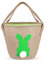 Leesgel Cestini Pasquali per Uovo di Pasqua, Cestino Coniglio Pasqua per Caccia alle Uova Pasqua, Borsa Juta per il Trasporto delle Uovo Pasqua per Bambini Decorazioni Pasquali Regalo Giochi - Verde