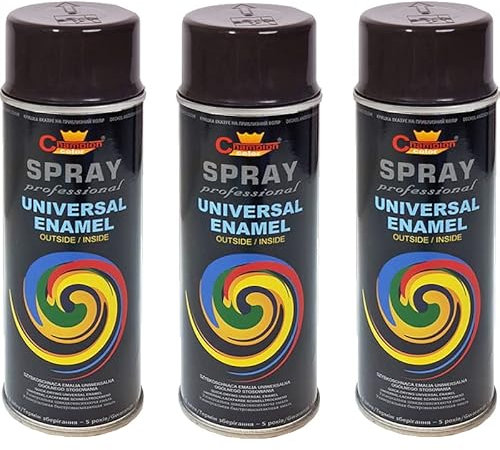 VE-INDUSTRIES Lackspray nach RAL 3er Sparpack Spraydose 400ml Buntlack für Holz, Metall (8017 Schokobraun)