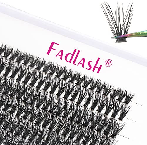 Cils Cluster FADLASH DIY 40 Root Extension Cils Individuels Volume Russe Cluster Faux Cils Individuelle Noir Mat Bouquet Cils 0.07-D Curl Longueur Unique(40D-0.07D, 14mm)