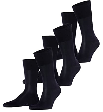 FALKE Herren Tiago 3-Pack Socken atmungsaktive nachhaltige biologische Fil d´Écosse Baumwolle leichter Glanz flache Naht druckfreie Fußspitze fein einfarbig dünn Multipack 3 Paar