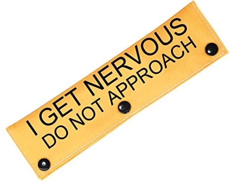 Dot Not Approach Nervous Dog Leash Sleeve Shy Rescue Leash Wrap Nervous Shy Dog Gift (I get nervous -S)