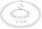 Morfetto Sterling Silber Perlenkette für Frauen Männer Weiße Runde Simulierte Muschel Perle Halskette Armband Ohrringe 8MM Choker Perle Halskette Set für Frauen Mädchen 18IN