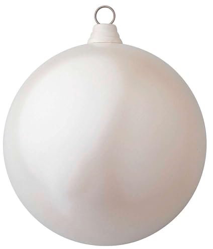 Deco Woerner Weiße, Matte Weihnachtskugel aus schwer entflammbarem Kunststoff, 20 cm Ø - per Stück
