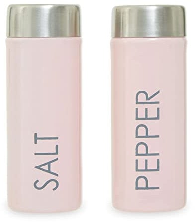 Premier Housewares Light Pink Salt and Pepper Set for Kitchen/Refillable Pepper Shaker/Salt Grinder Set/Salt and Pepper Mill Set Dimensions W4 x D4 x H11cm