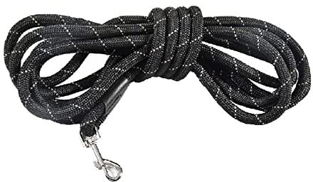 Bobby Walk 3 M - Laisse pour Chien 3 Mètres/Épaisseur 1,2 CM, Laisse Tubulaire pour Chien, Nylon Durable, Noir