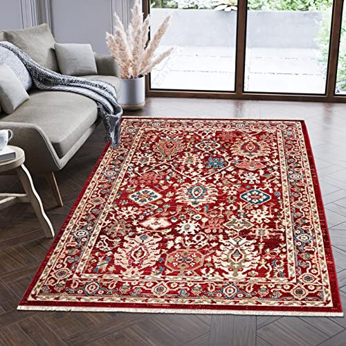 Mazovia Orientalisch Teppich - Traditioneller Teppich für Wohnzimmer, Esszimmer - Orient Teppiche Ornament - ÖKO-TEX Wohnzimmerteppich Rot - 200 x 305 cm