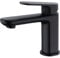 Krobec Robinet de salle de bain en laiton, nouveau design, robinet de lavabo chromé, mitigeur monocommande (CP) (Noir mat)