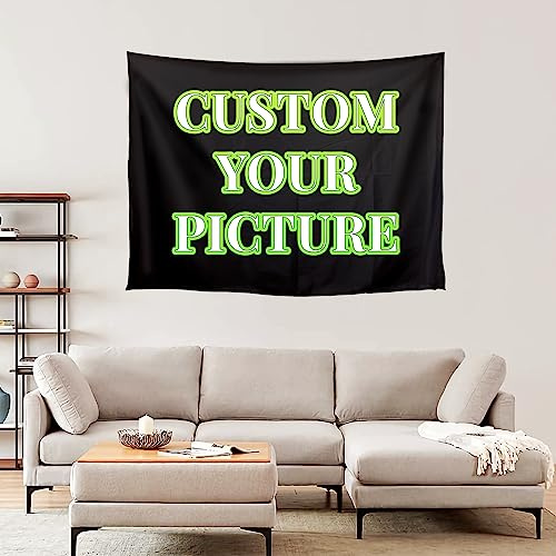 VICVIK Personalisierter Wandteppich Foto und Text Personalisierter Wandbehang für Geburtstag, Personalisierter Wandteppich Hintergrund für Schlafzimmer,Wohnzimmer,Wohndekoration