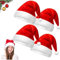 AOMAIGAD Weihnachtsmütze,4 Stück Plüsche Weihnachtsmann Mütze,Nikolausmütze Mütze,Plüsch Weihnachtsmütze,Unisex Rot Weihnachten Hüte für Erwachsene und Kinder (4pcs)